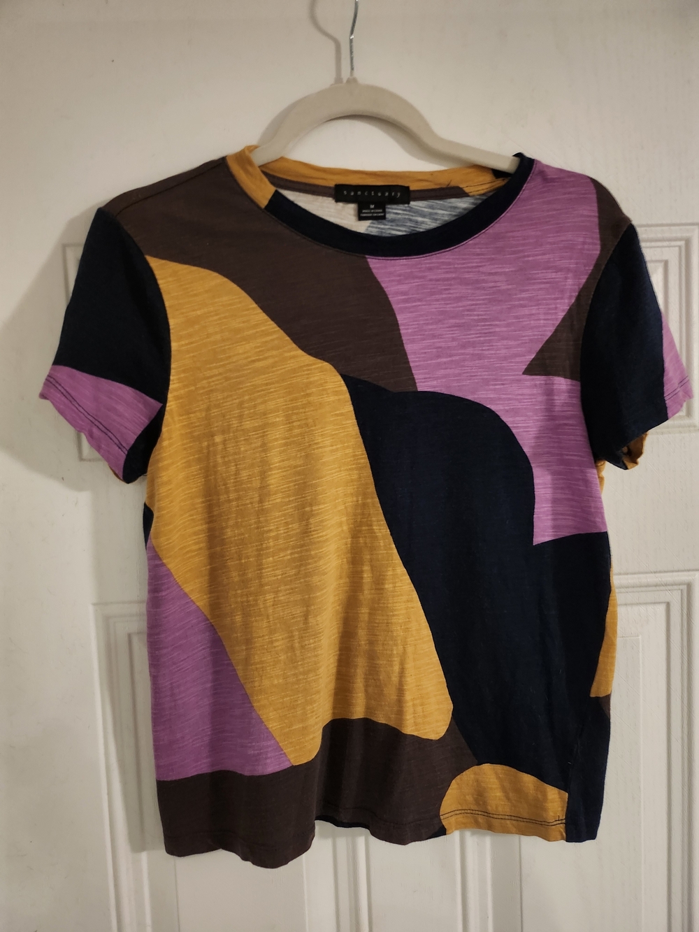Sanctuary Abstract Colorblock Art Print T-Shirt Top Size M